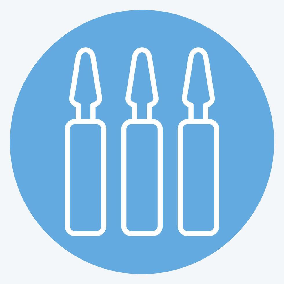 Icon Ampoules. related to Cosmetology symbol. blue eyes style. design editable vector