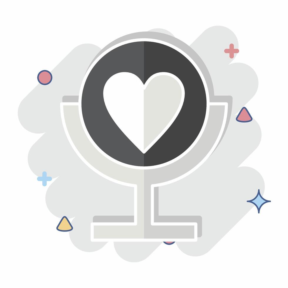 Icon Self Esteem. related to Cosmetology symbol. comic style. design editable vector