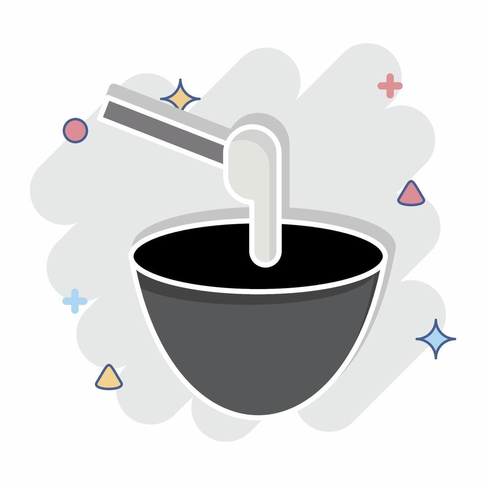 Icon Sugaring. related to Cosmetology symbol. comic style. design editable vector