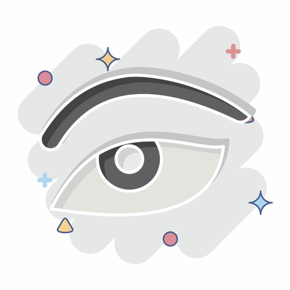 Icon Eye Area. related to Cosmetology symbol. comic style. design editable vector