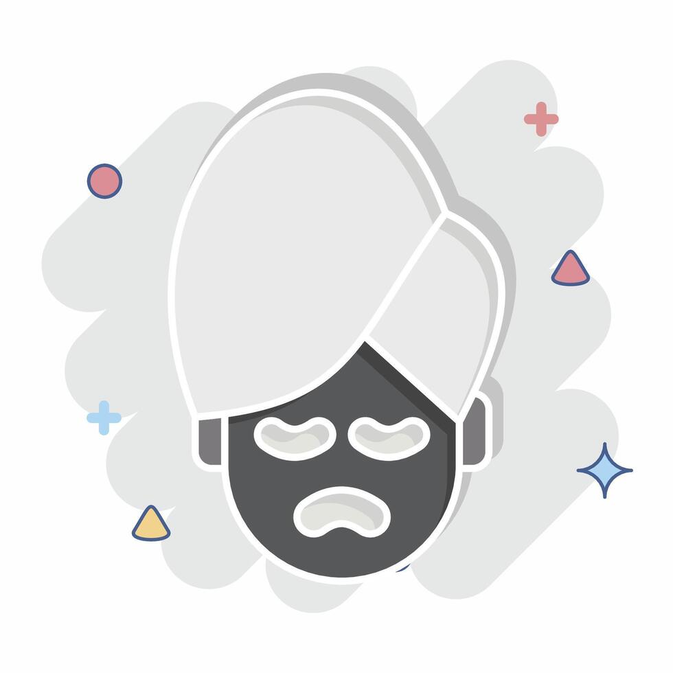 Icon Contour Plastic. related to Cosmetology symbol. comic style. design editable vector