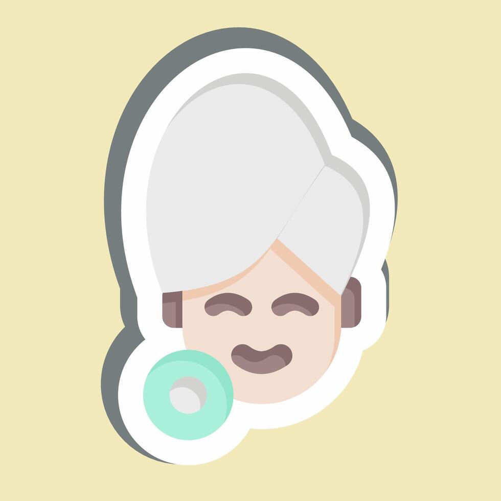 Sticker Photo Rejuvenation. related to Cosmetology symbol. editable vector