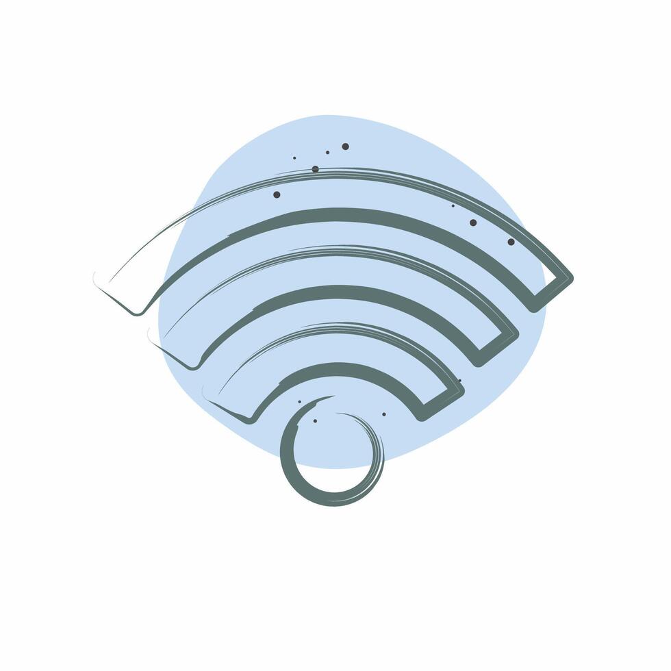 Icon Wifi. related to Wifi symbol. Color Spot Style. design editable vector