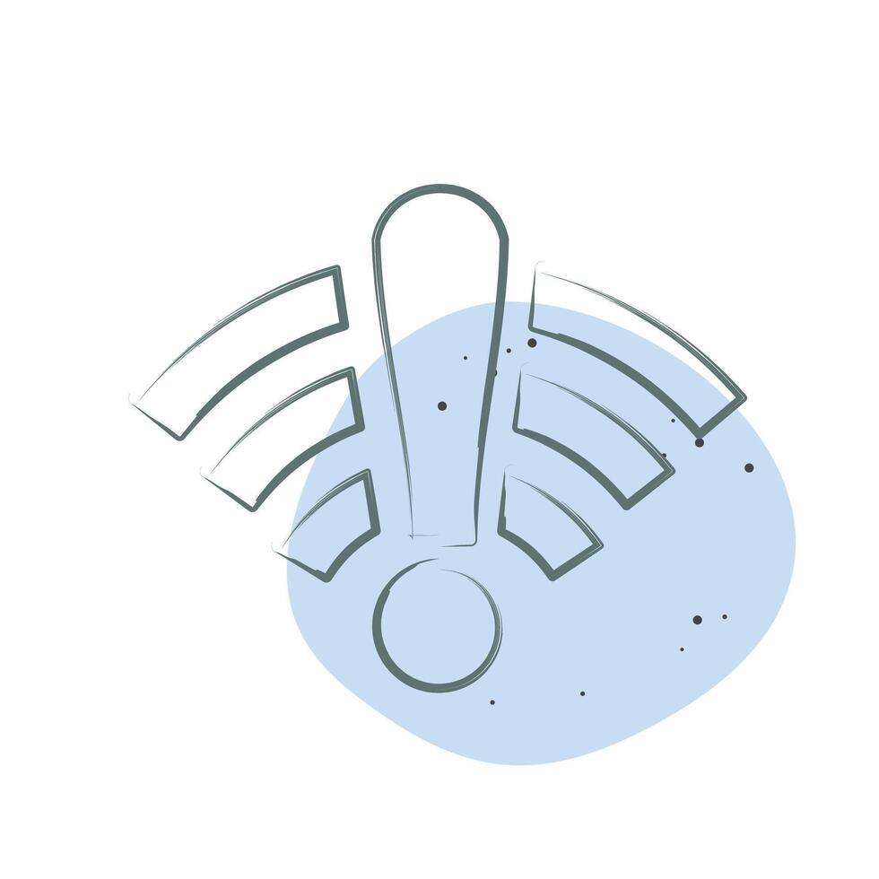 Icon Offline. related to Wifi symbol. Color Spot Style. design editable vector