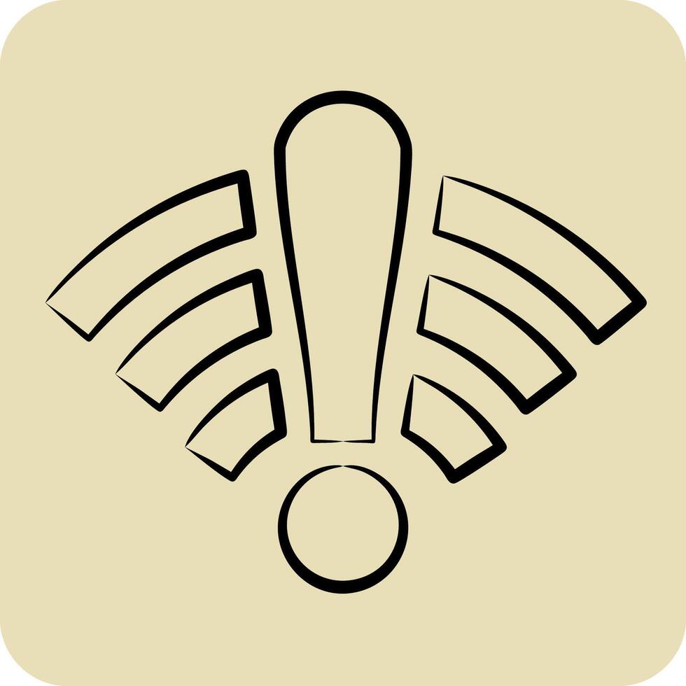 Icon Offline. related to Wifi symbol. hand drawn style. design editable vector