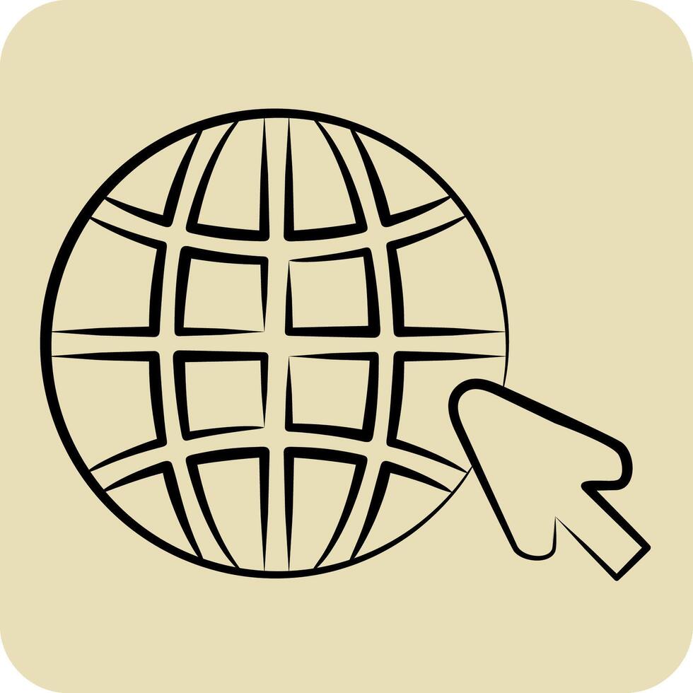 Icon Internet. related to Wifi symbol. hand drawn style. design editable vector