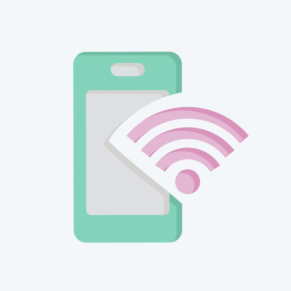 Icon Phone. related to Wifi symbol. flat style. design editable vector