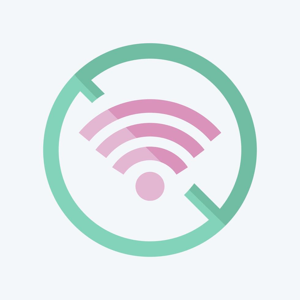 Icon Disconnect. related to Wifi symbol. flat style. design editable vector