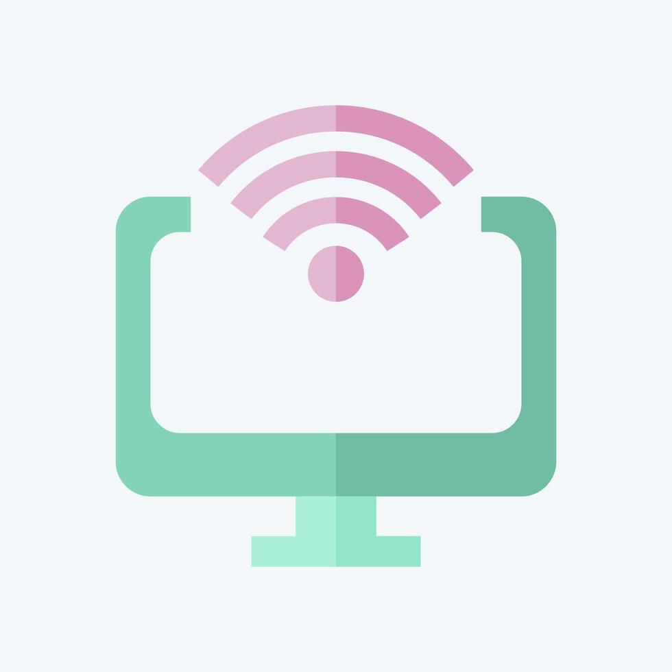 Icon Computer. related to Wifi symbol. flat style. design editable vector