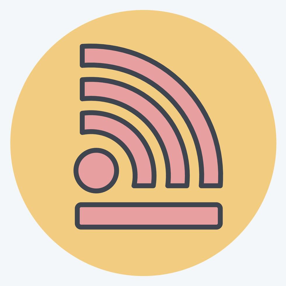 Icon Wireless. related to Wifi symbol. color mate style. design editable vector
