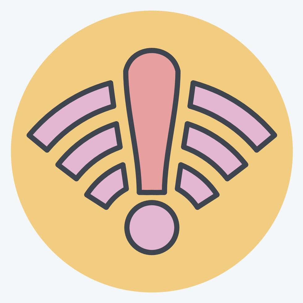 Icon Offline. related to Wifi symbol. color mate style. design editable vector