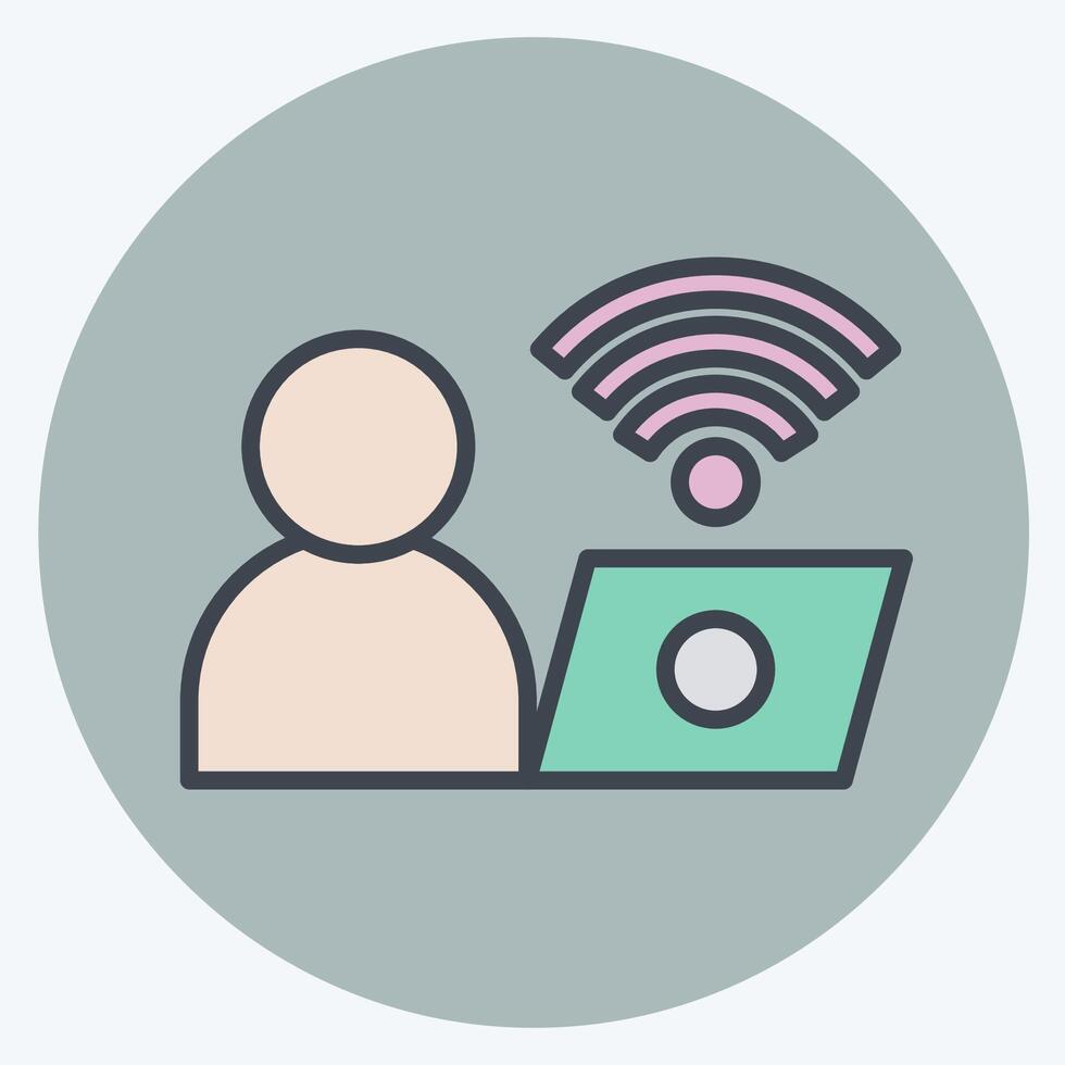 Icon Connect. related to Wifi symbol. color mate style. design editable vector