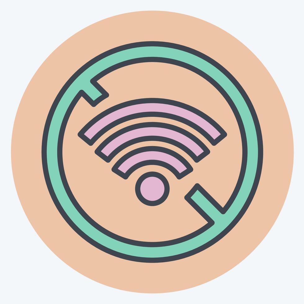 Icon Disconnect. related to Wifi symbol. color mate style. design editable vector