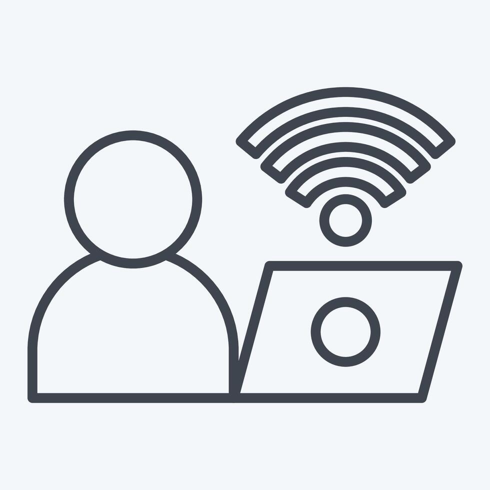 Icon Connect. related to Wifi symbol. line style. design editable vector