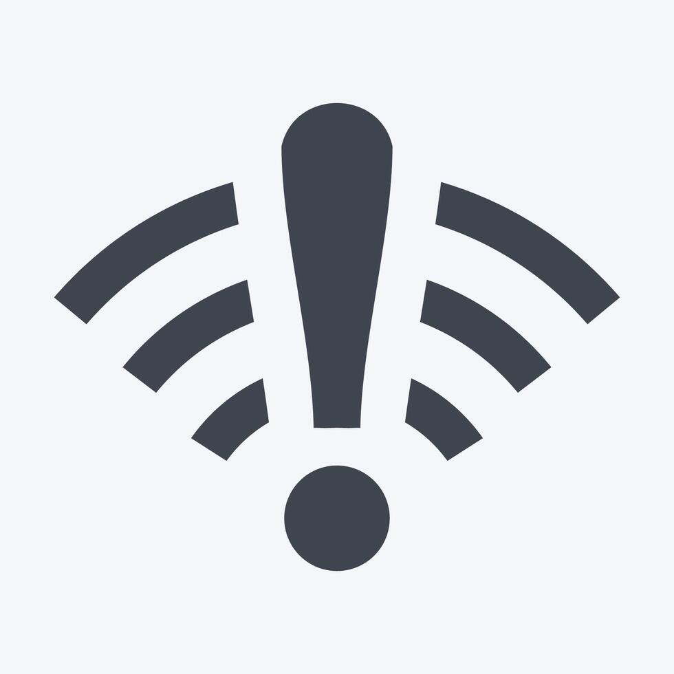 Icon Offline. related to Wifi symbol. glyph style. design editable vector