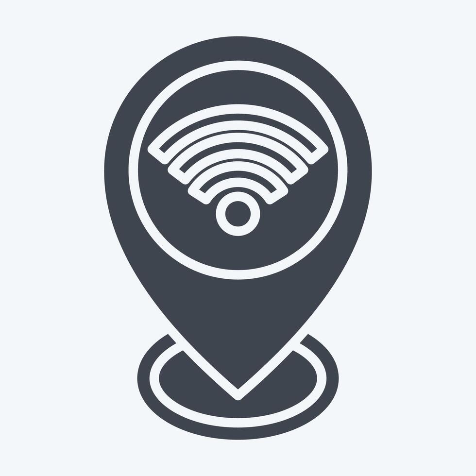 Icon Location. related to Wifi symbol. glyph style. design editable vector