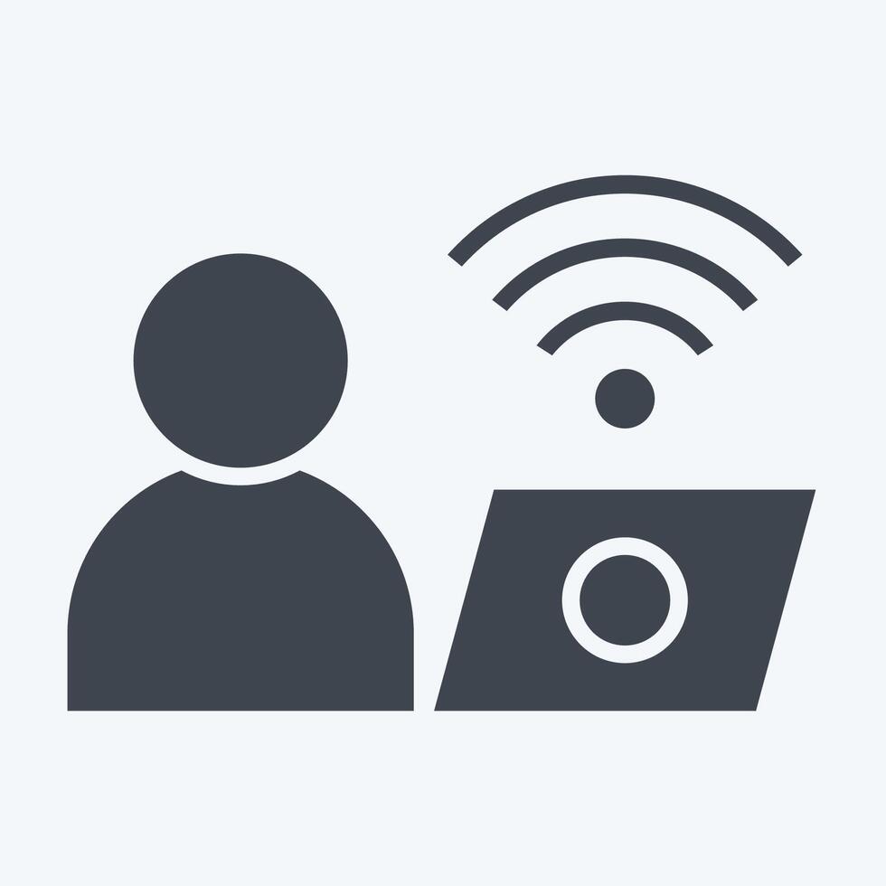 Icon Connect. related to Wifi symbol. glyph style. design editable vector