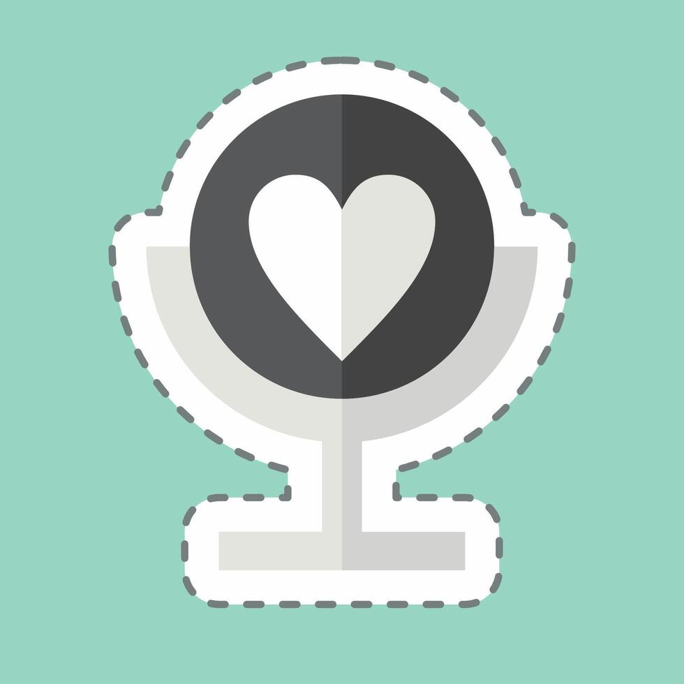 Sticker line cut Self Esteem. related to Cosmetology symbol. design editable vector