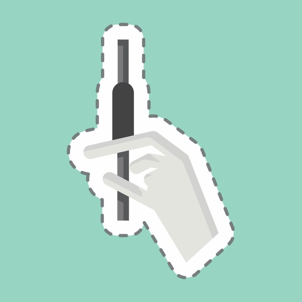 Sticker line cut Injectoins. related to Cosmetology symbol. design editable vector