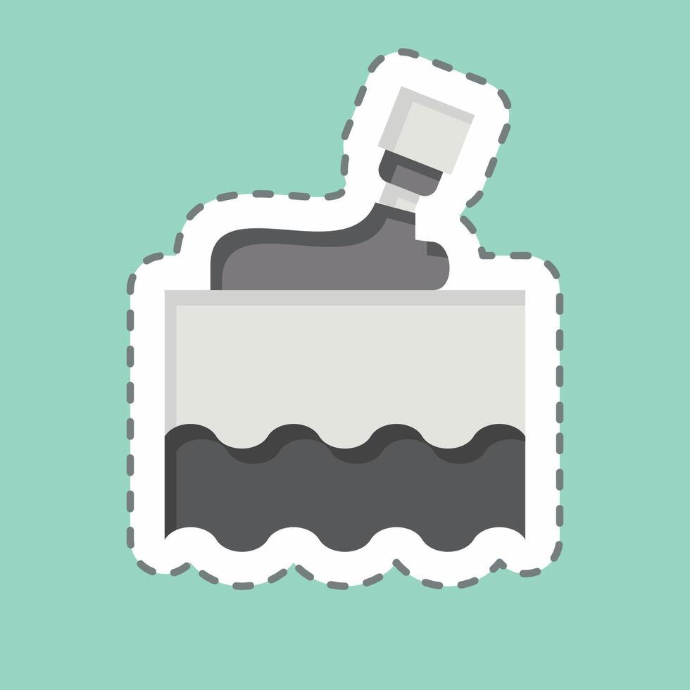 Sticker line cut Lotion. related to Cosmetology symbol. design editable vector