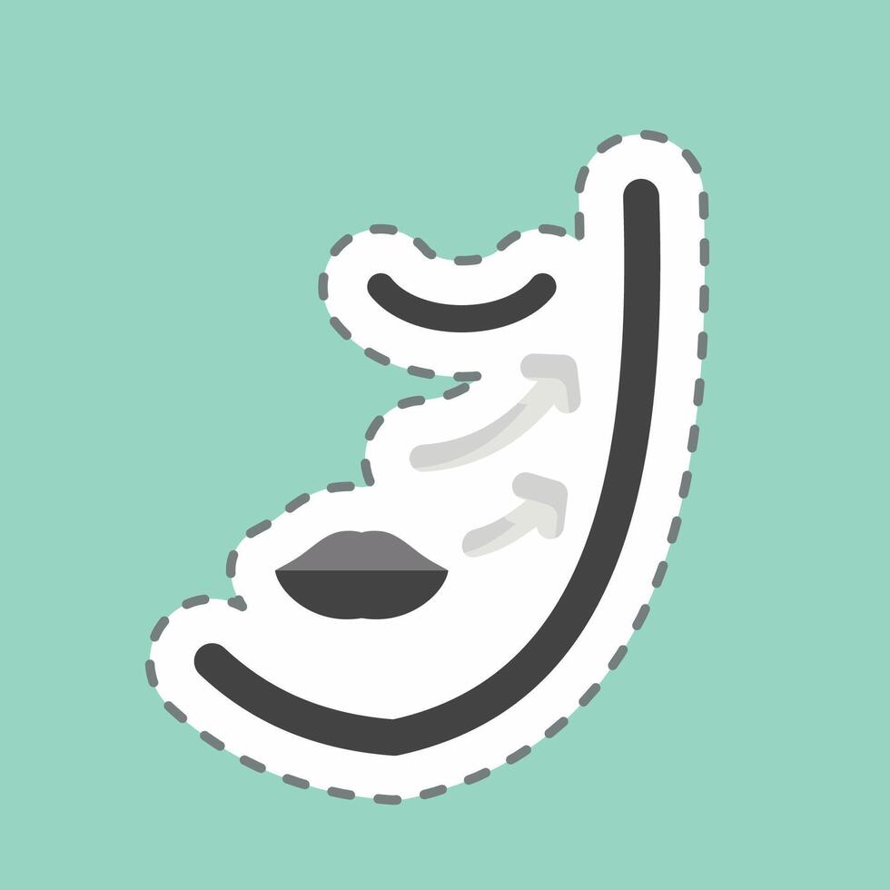 Sticker line cut Mesothreads. related to Cosmetology symbol. design editable vector