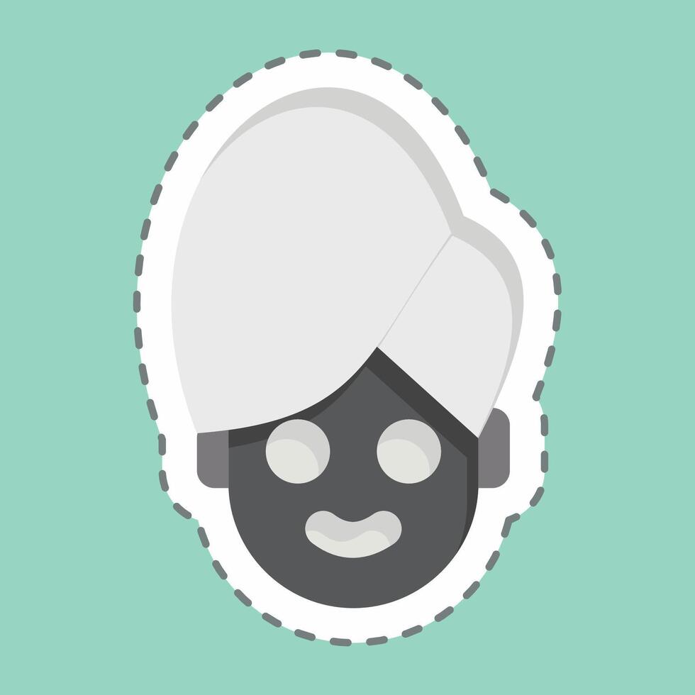 Sticker line cut Beauty Treatment. related to Cosmetology symbol. design editable vector