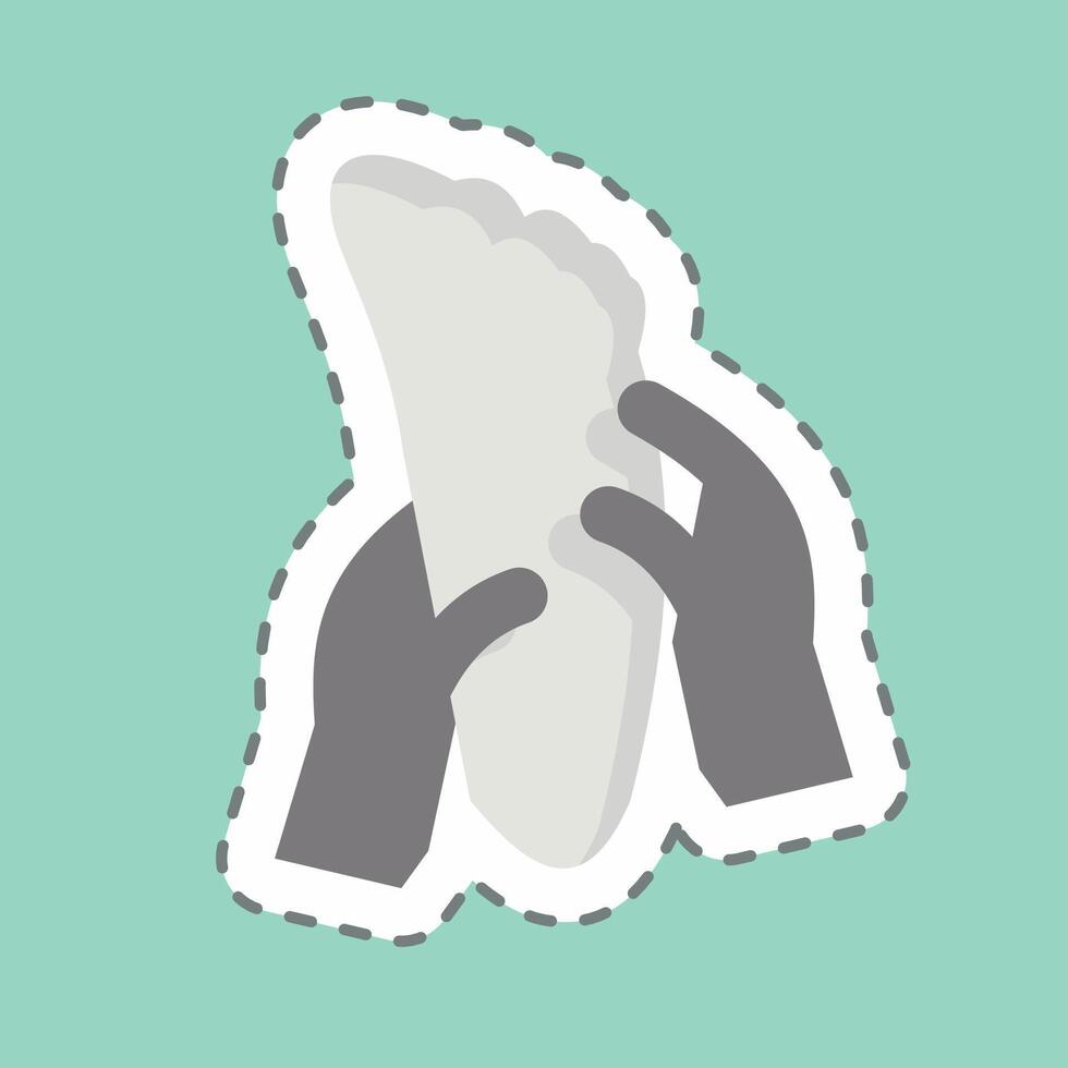 Sticker line cut Foot Massage. related to Cosmetology symbol. design editable vector