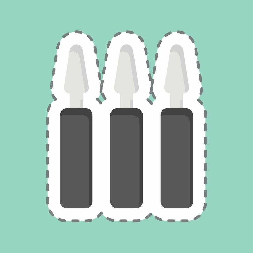 Sticker line cut Ampoules. related to Cosmetology symbol. design editable vector