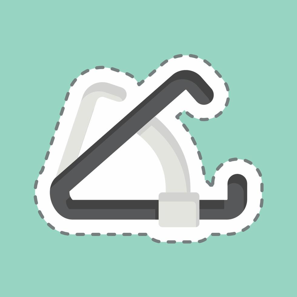 Sticker line cut Caliper. related to Cosmetology symbol. design editable vector