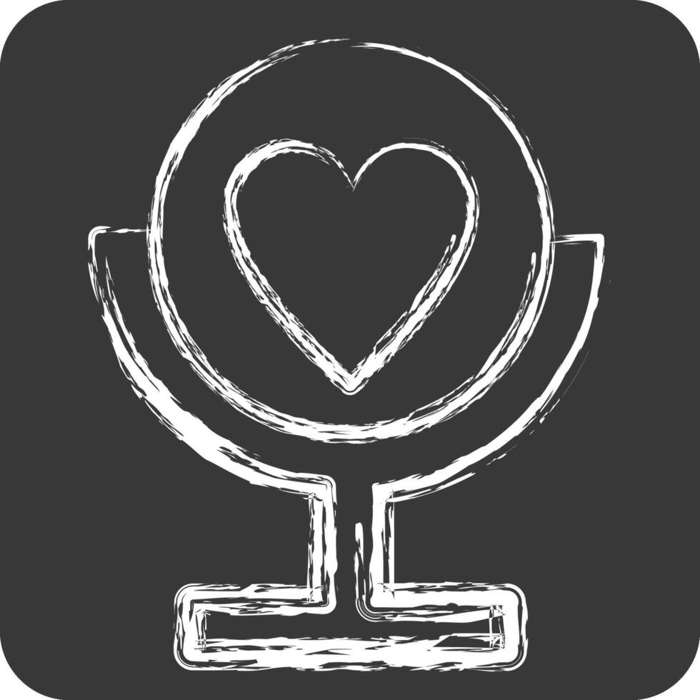Icon Self Esteem. related to Cosmetology symbol. chalk Style. design editable vector