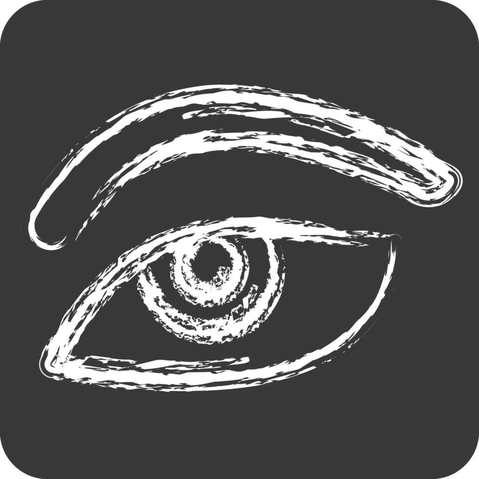Icon Eye Area. related to Cosmetology symbol. chalk Style. design editable vector