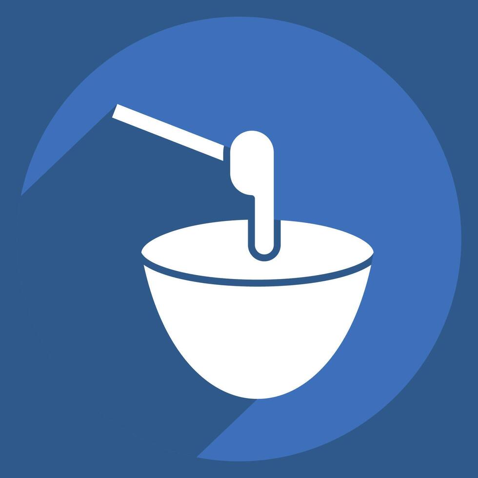 Icon Sugaring. related to Cosmetology symbol. long shadow style. design editable vector