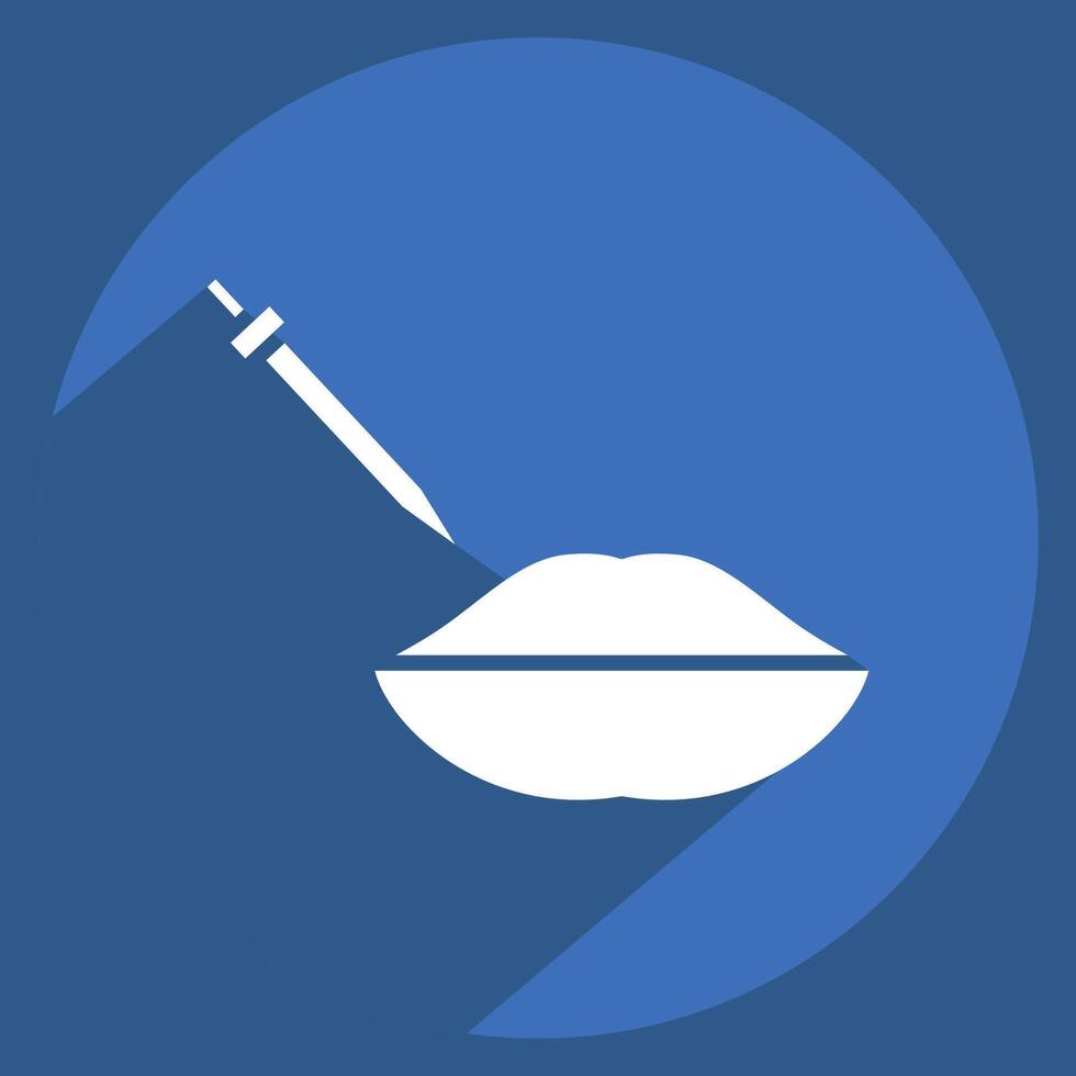 Icon Lip Filler. related to Cosmetology symbol. long shadow style. design editable vector