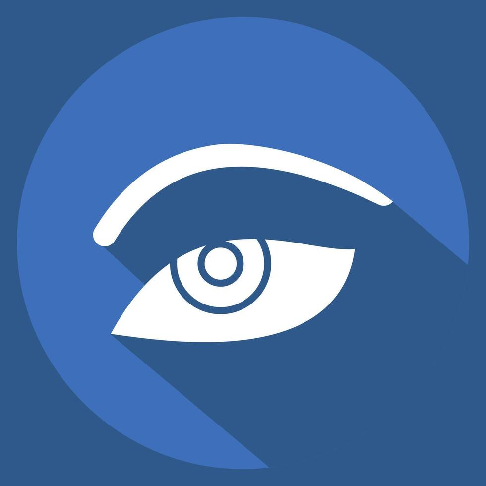 Icon Eye Area. related to Cosmetology symbol. long shadow style. design editable vector