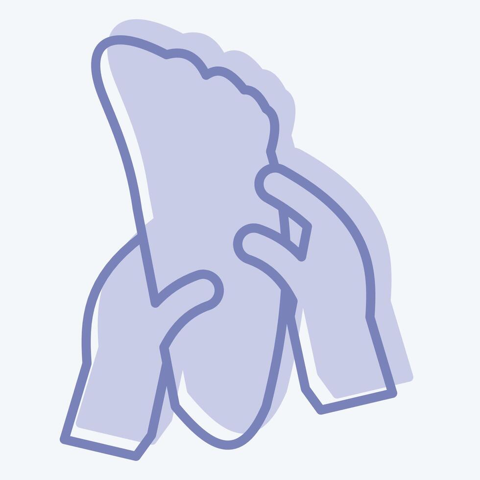 Icon Foot Massage. related to Cosmetology symbol. two tone style. design editable vector
