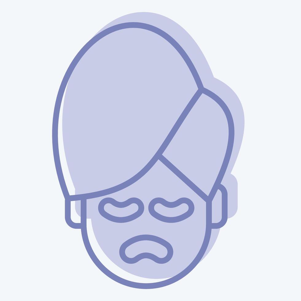 Icon Contour Plastic. related to Cosmetology symbol. two tone style. design editable vector