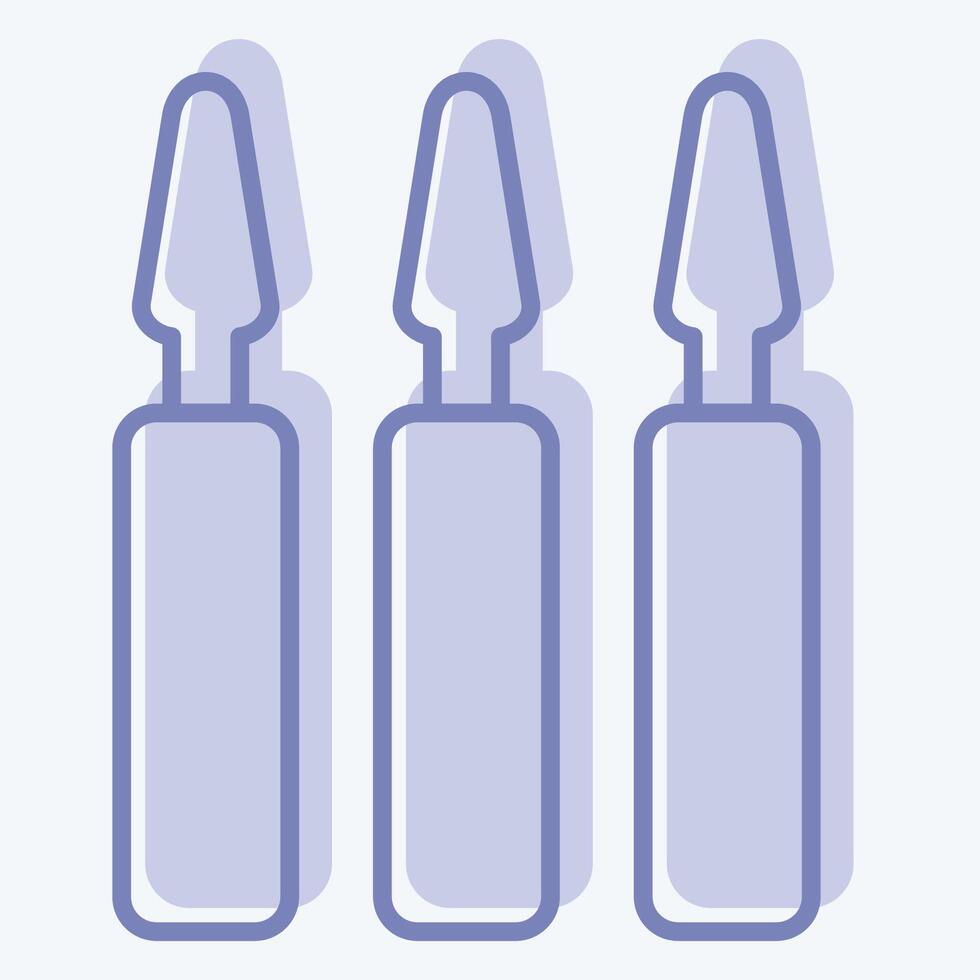 Icon Ampoules. related to Cosmetology symbol. two tone style. design editable vector