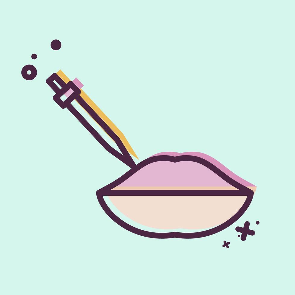 Icon Lip Filler. related to Cosmetology symbol. MBE style. design editable vector