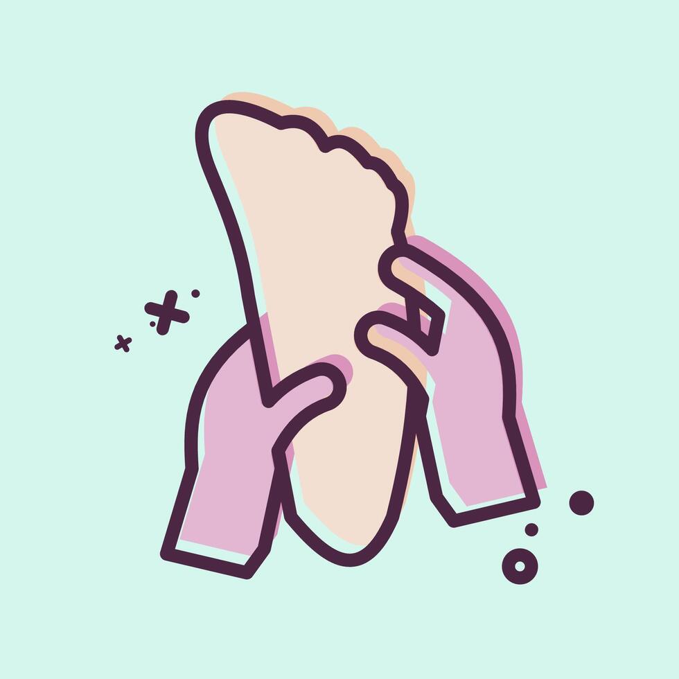 Icon Foot Massage. related to Cosmetology symbol. MBE style. design editable vector