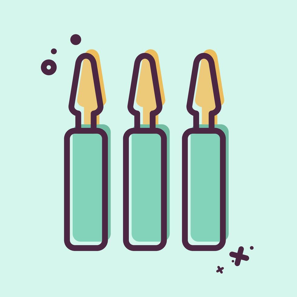 Icon Ampoules. related to Cosmetology symbol. MBE style. design editable vector