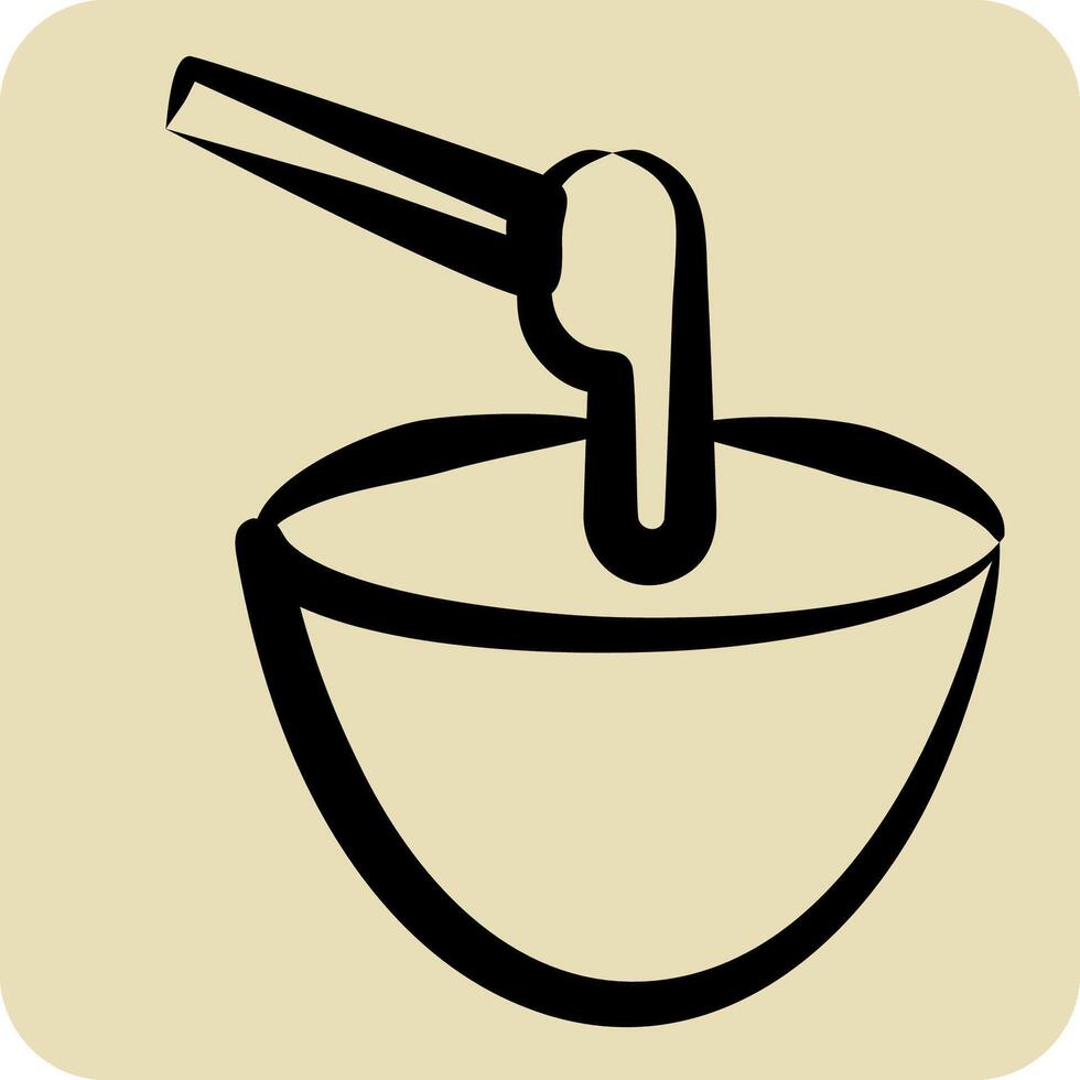 Icon Sugaring. related to Cosmetology symbol. hand drawn style. design editable vector
