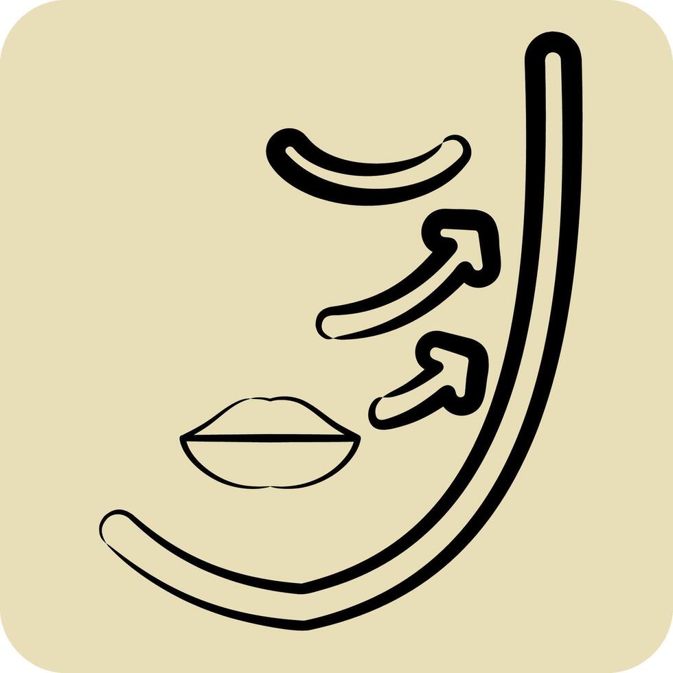 Icon Mesothreads. related to Cosmetology symbol. hand drawn style. design editable vector