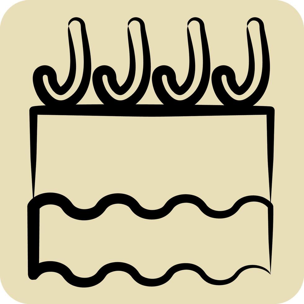Icon Craked Skin. related to Cosmetology symbol. hand drawn style. design editable vector