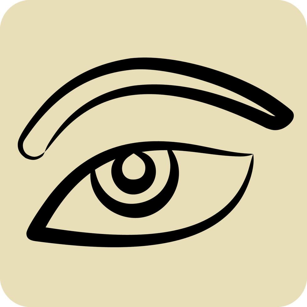 Icon Eye Area. related to Cosmetology symbol. hand drawn style. design editable vector
