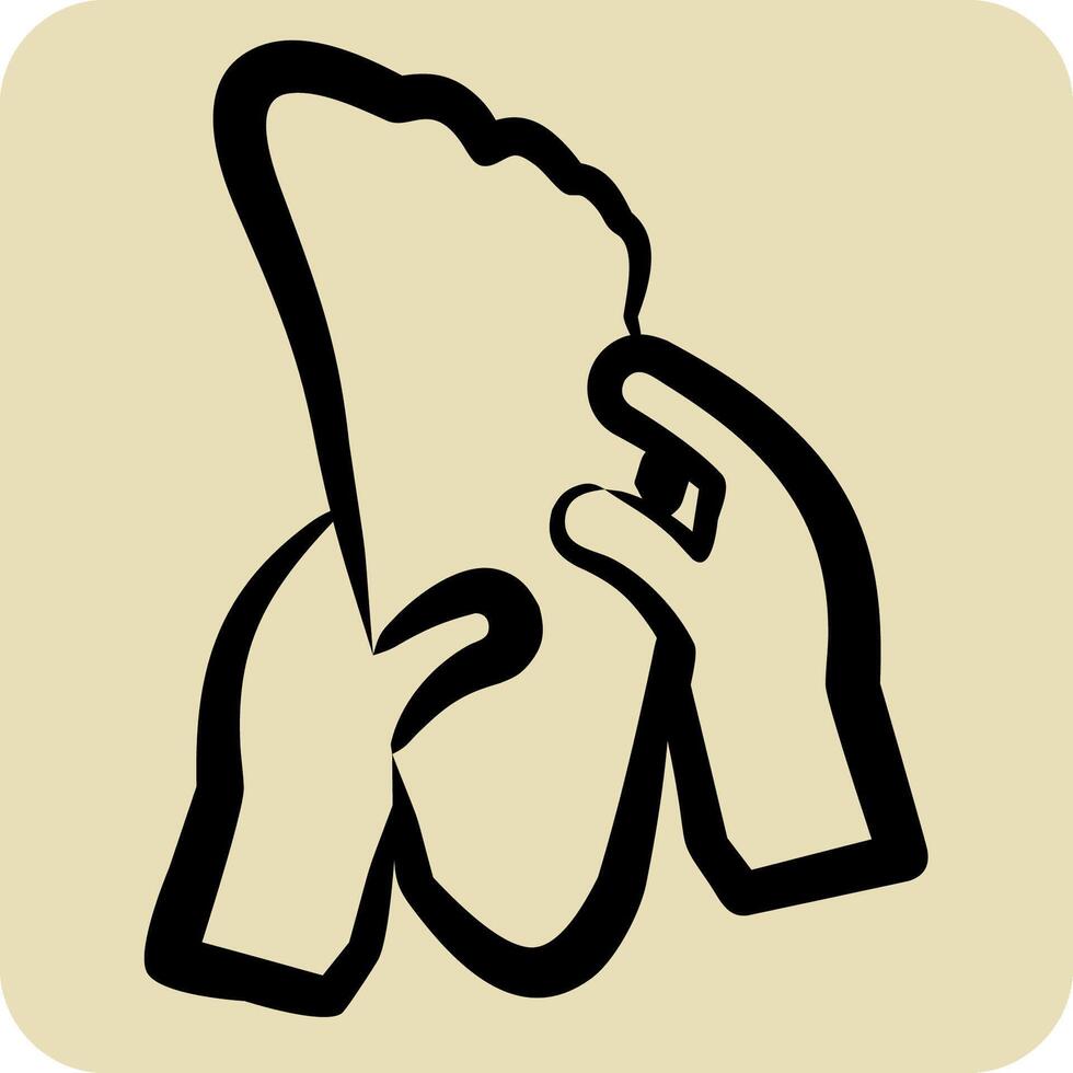 Icon Foot Massage. related to Cosmetology symbol. hand drawn style. design editable vector