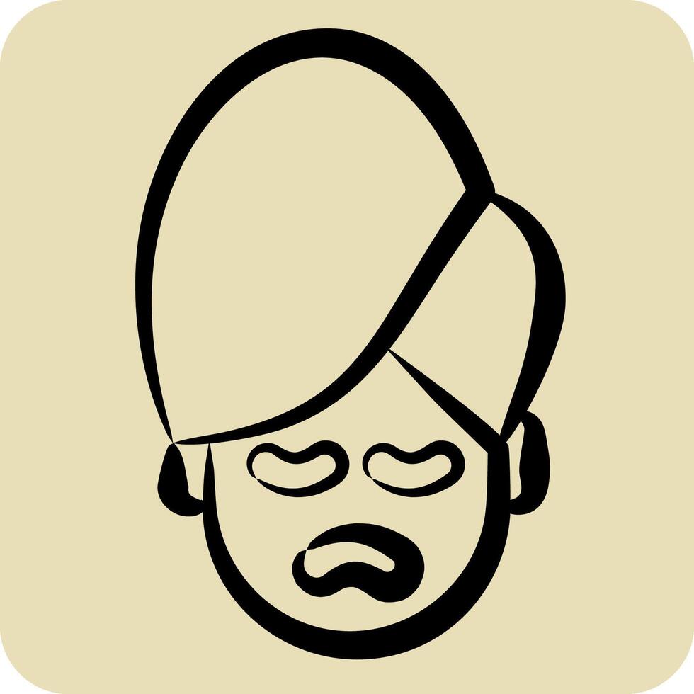 Icon Contour Plastic. related to Cosmetology symbol. hand drawn style. design editable vector