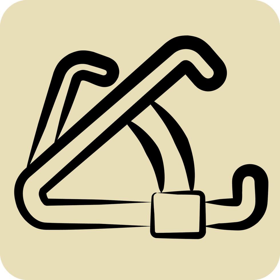 Icon Caliper. related to Cosmetology symbol. hand drawn style. design editable vector
