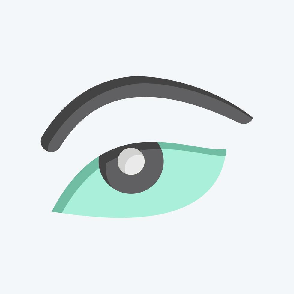 Icon Eye Area. related to Cosmetology symbol. flat style. design editable vector