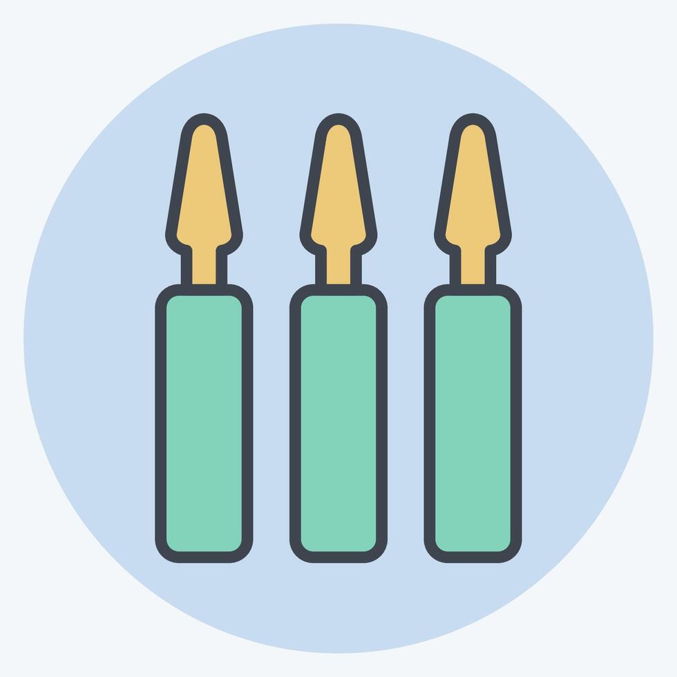 Icon Ampoules. related to Cosmetology symbol. color mate style. design editable vector