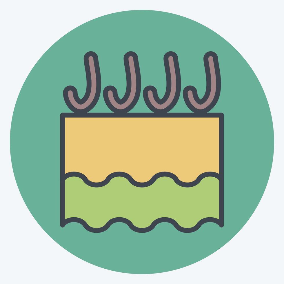 Icon Craked Skin. related to Cosmetology symbol. color mate style. design editable vector